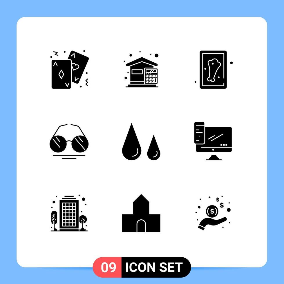 Pictogram Set of 9 Simple Solid Glyphs of biology view expenses eye meat Editable Vector Design Elements