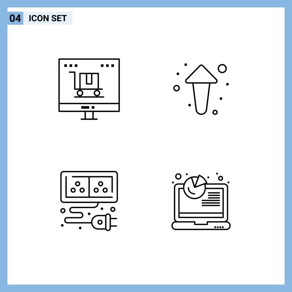 4 User Interface Line Pack of modern Signs and Symbols of advertising adapter marketing arrows element Editable Vector Design Elements