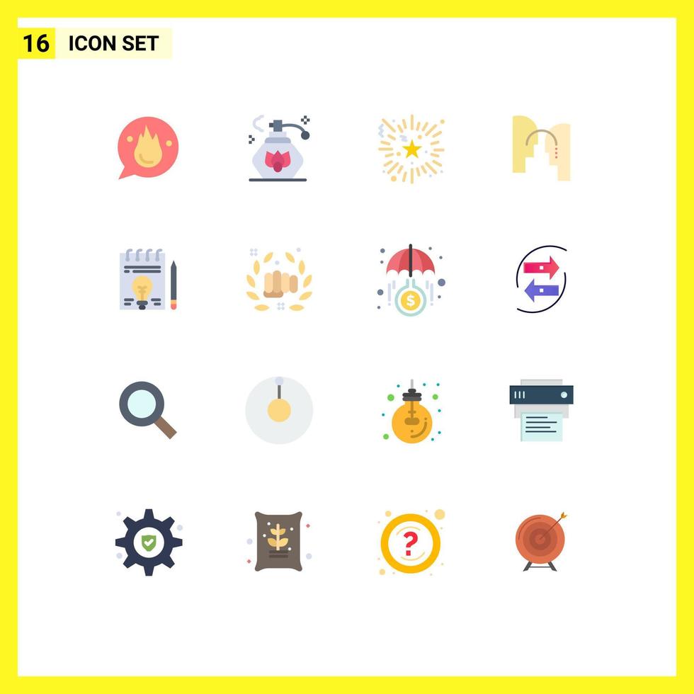 Set of 16 Modern UI Icons Symbols Signs for document transfer event mind brain Editable Pack of Creative Vector Design Elements