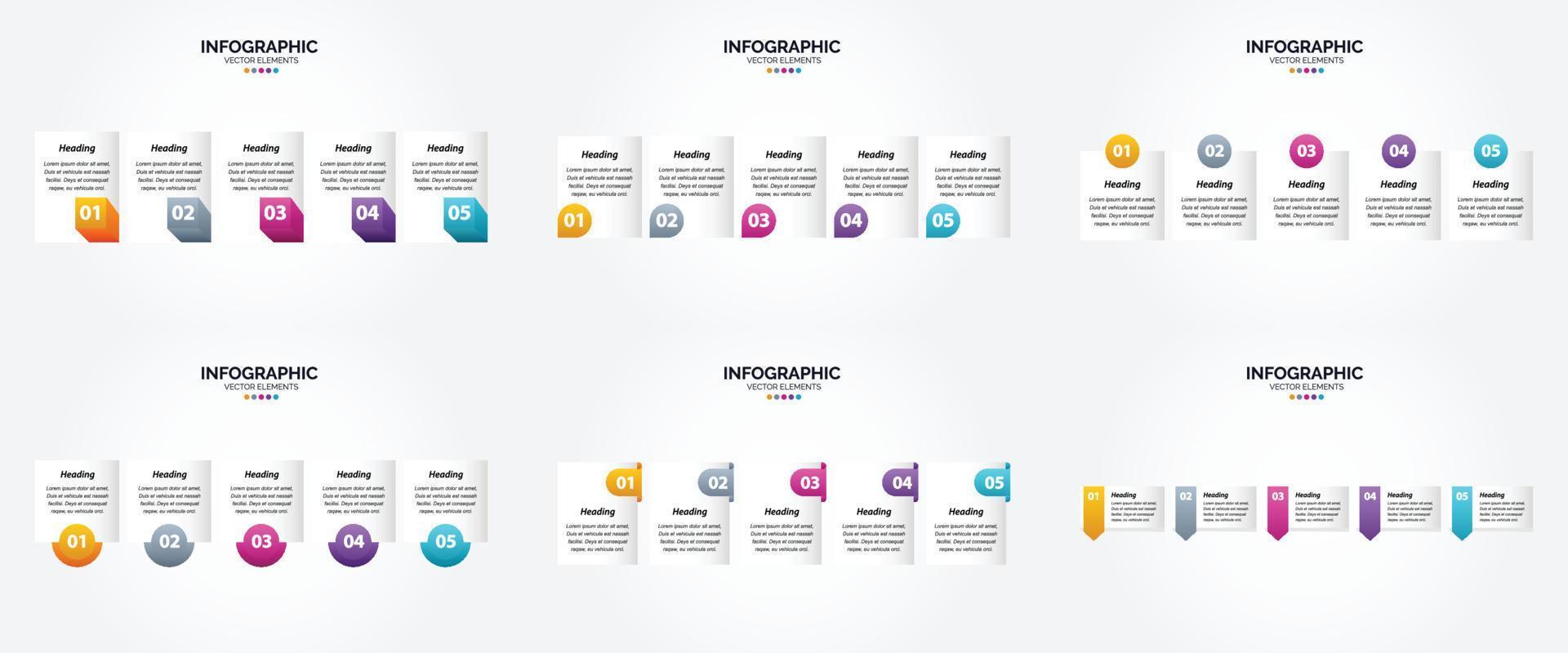 ilustración vectorial infografía conjunto de diseño plano para folleto publicitario y revista vector