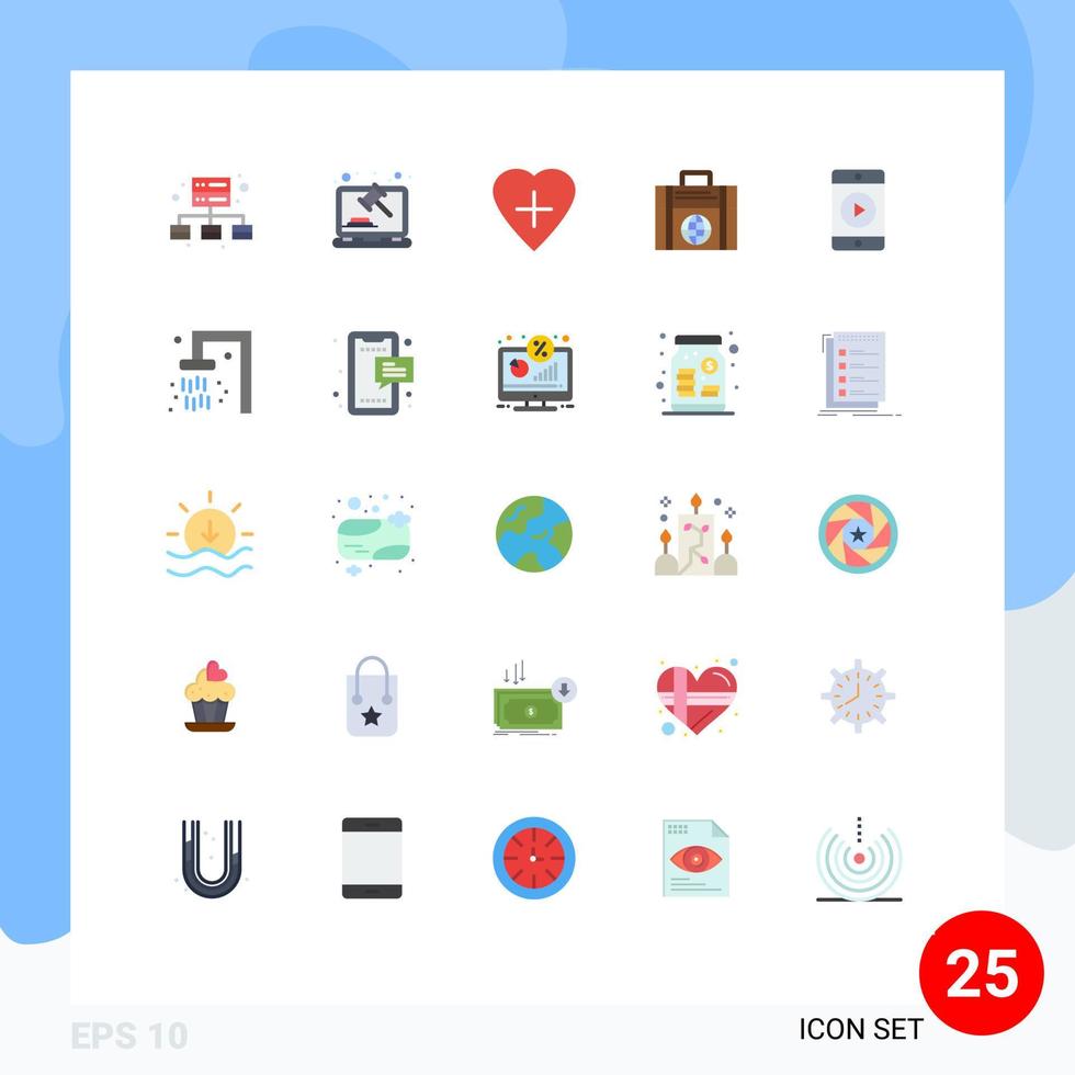 paquete de iconos de vector de stock de 25 signos y símbolos de línea para jugar elementos de diseño de vector editables de inversión de globo de corazón móvil