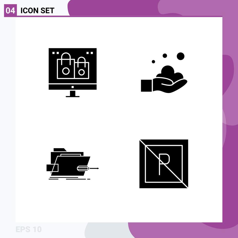 Group of Solid Glyphs Signs and Symbols for box box gift hand skrewdriver Editable Vector Design Elements