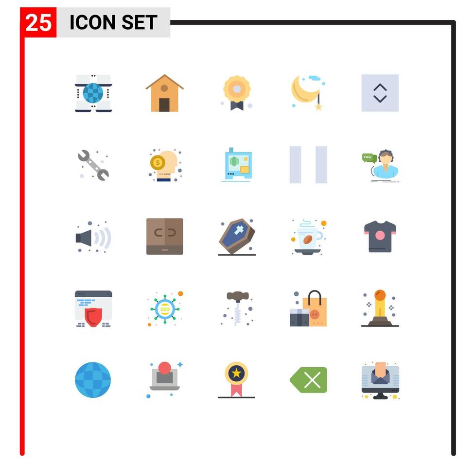 Universal Icon Symbols Group of 25 Modern Flat Colors of mechanical enlarge quality arrows night Editable Vector Design Elements