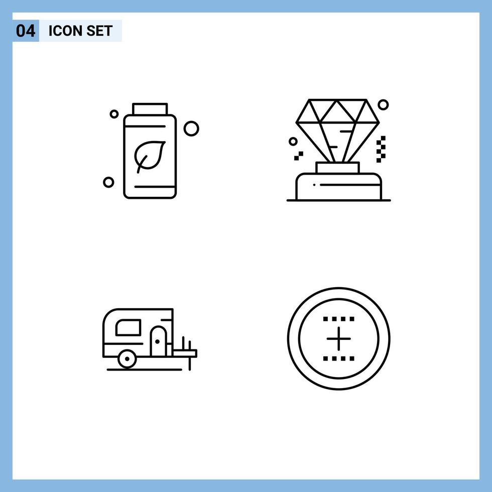 4 Line concept for Websites Mobile and Apps bottle spring green membership circle Editable Vector Design Elements