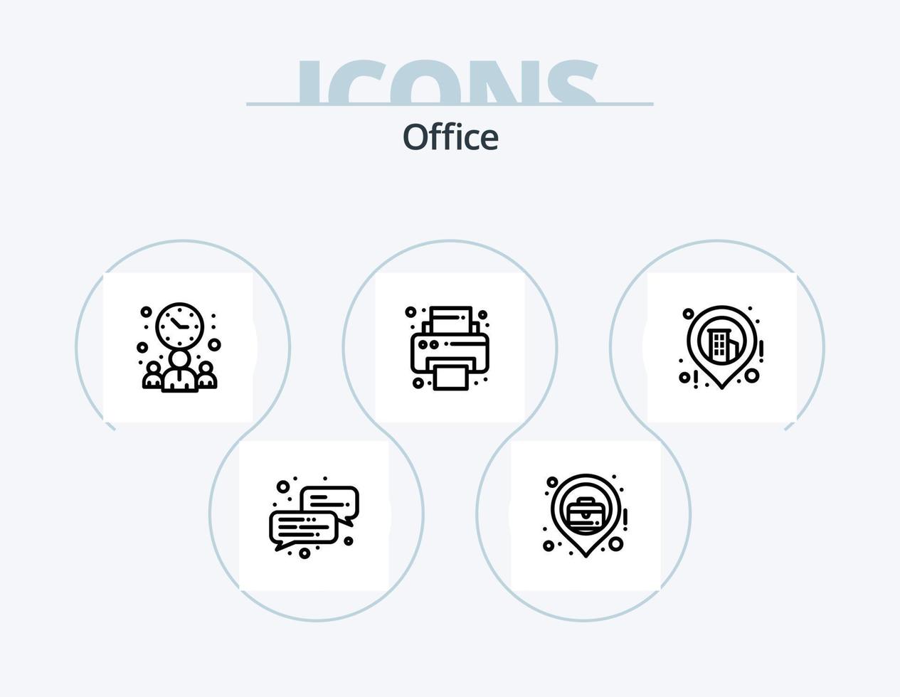 paquete de iconos de línea de oficina 5 diseño de iconos. cosa. caso. lapicera. caso de negocios premio vector