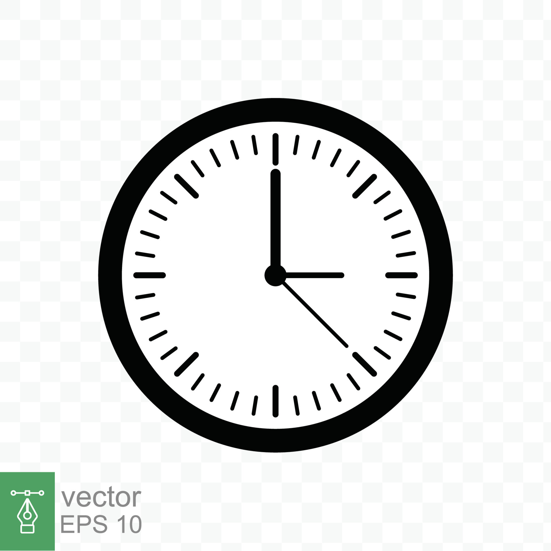 icono de reloj estilo plano sencillo. cara de reloj de pared circular