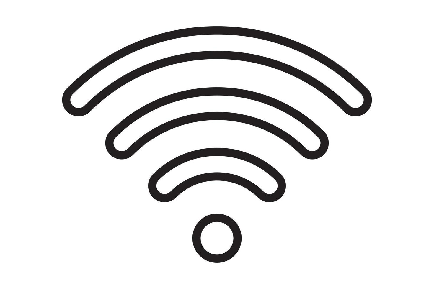 conexión de señal de símbolo wi fi. señal de tecnología inalámbrica de internet vectorial. icono de comunicación de red wifi. vector