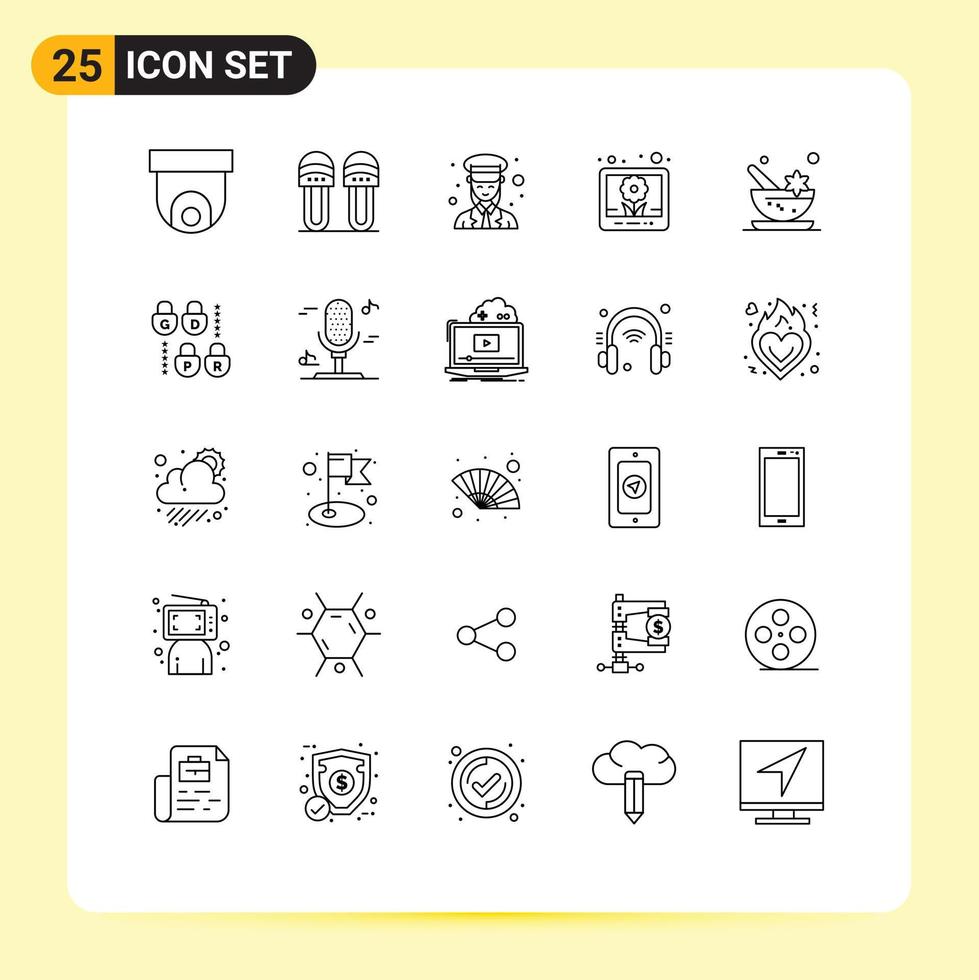 User Interface Pack of 25 Basic Lines of cosmetics pictures female picture women Editable Vector Design Elements