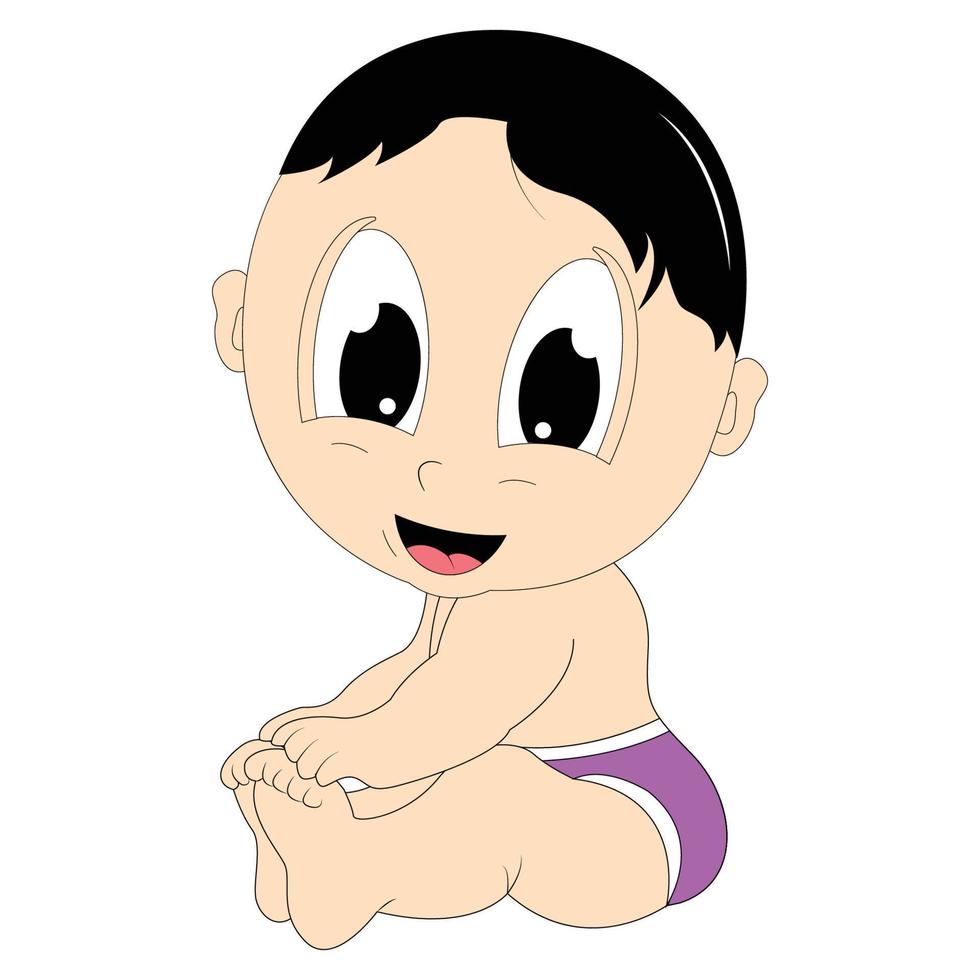 cute baby boy cartoon graphic vector