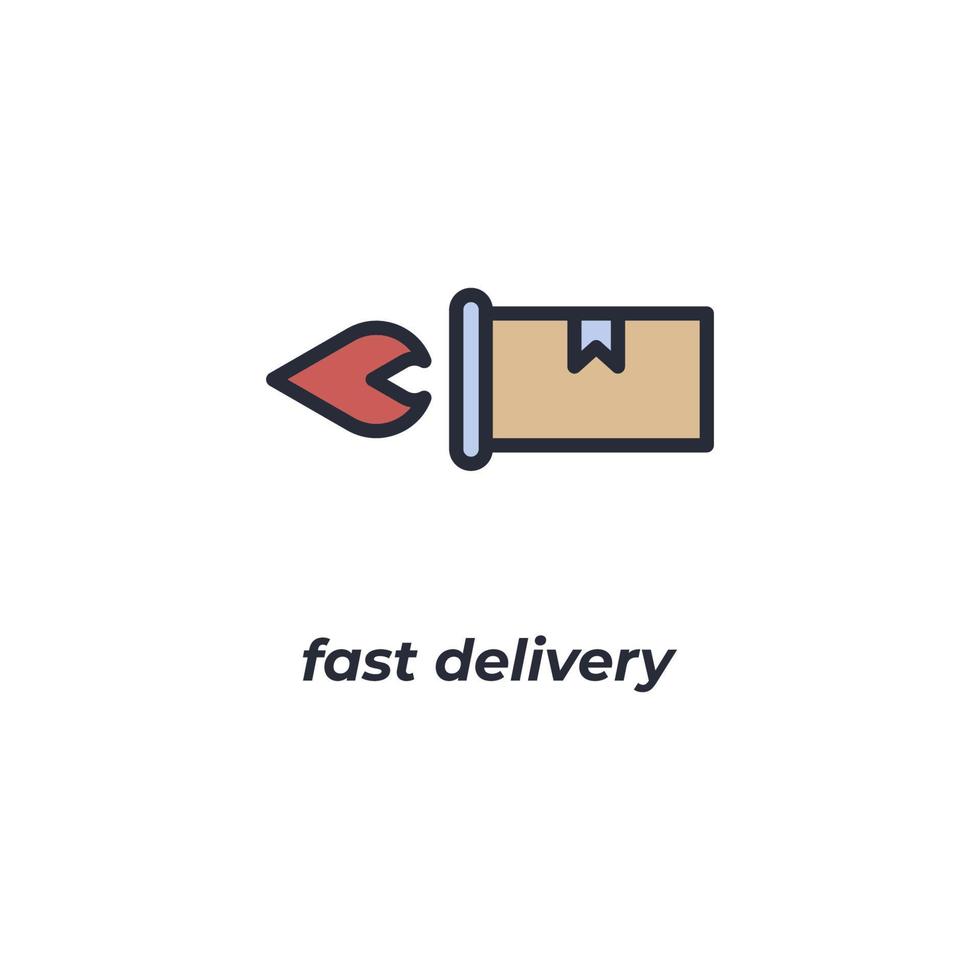 Vector sign fast delivery symbol is isolated on a white background. icon color editable.