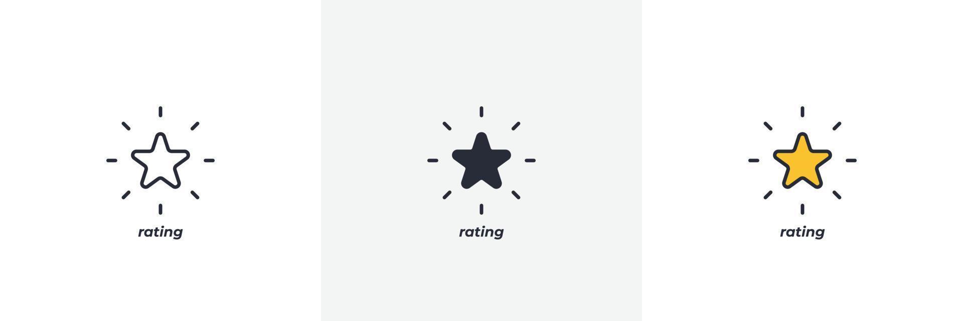 rating icon. Line, solid and filled outline colorful version, outline and filled vector sign. Idea Symbol, logo illustration. Vector graphics