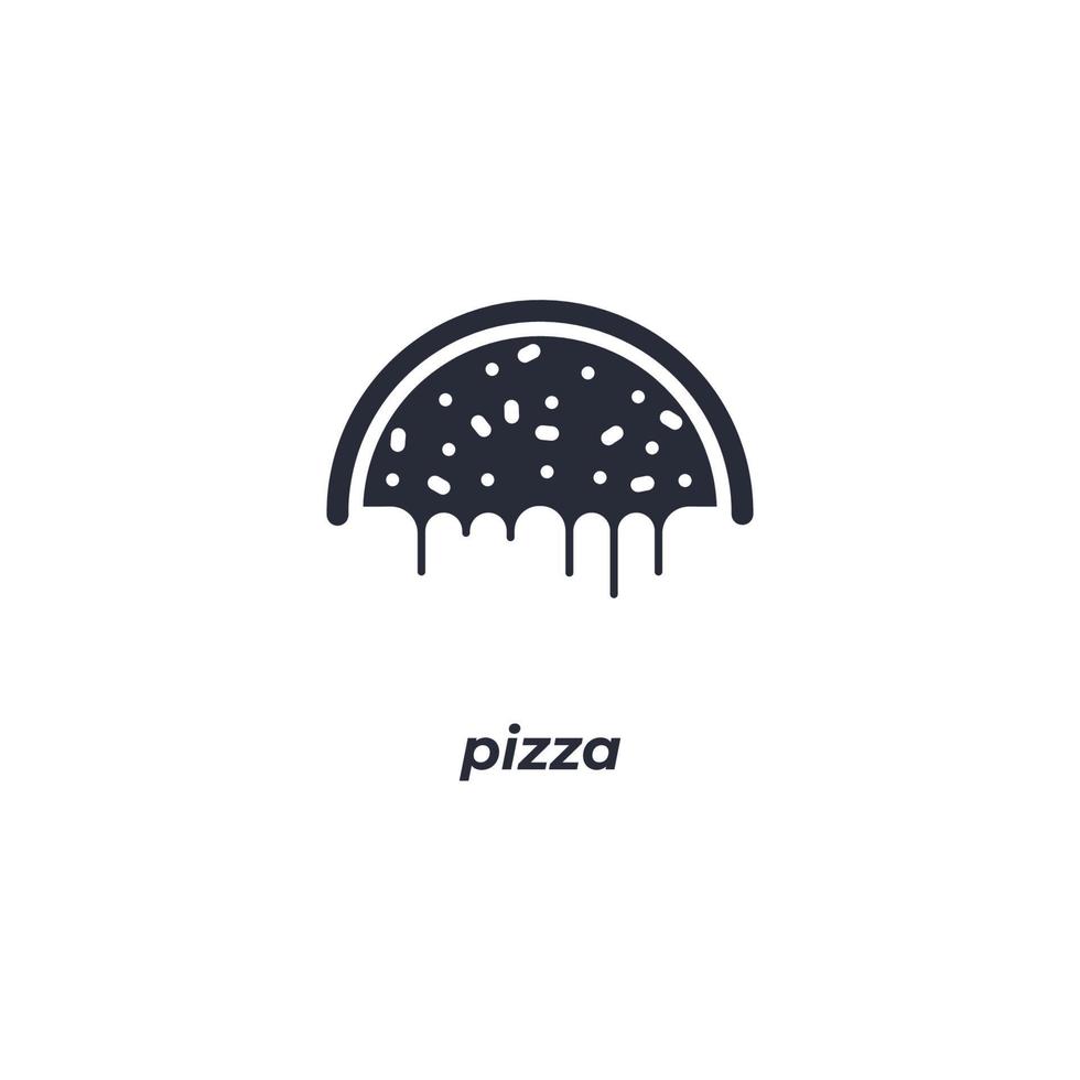 Vector sign pizza symbol is isolated on a white background. icon color editable.