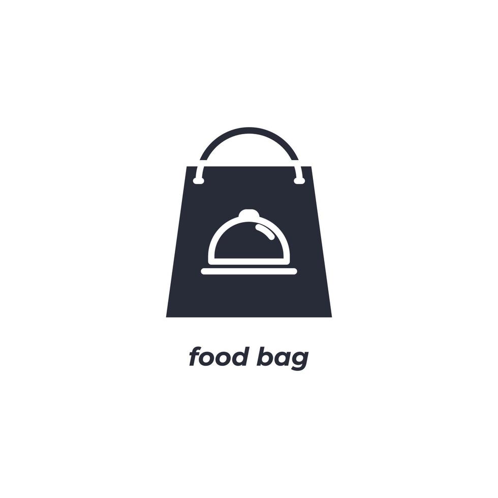 Vector sign food bag symbol is isolated on a white background. icon color editable.