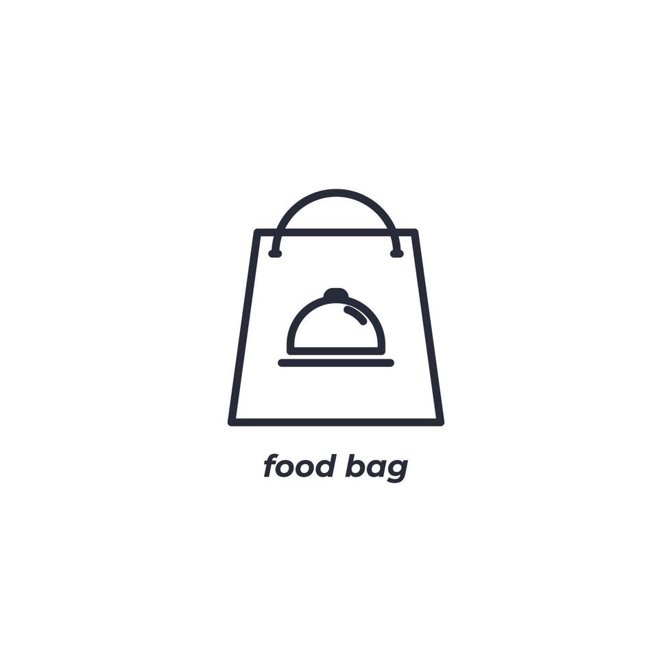 Vector sign food bag symbol is isolated on a white background. icon color editable.