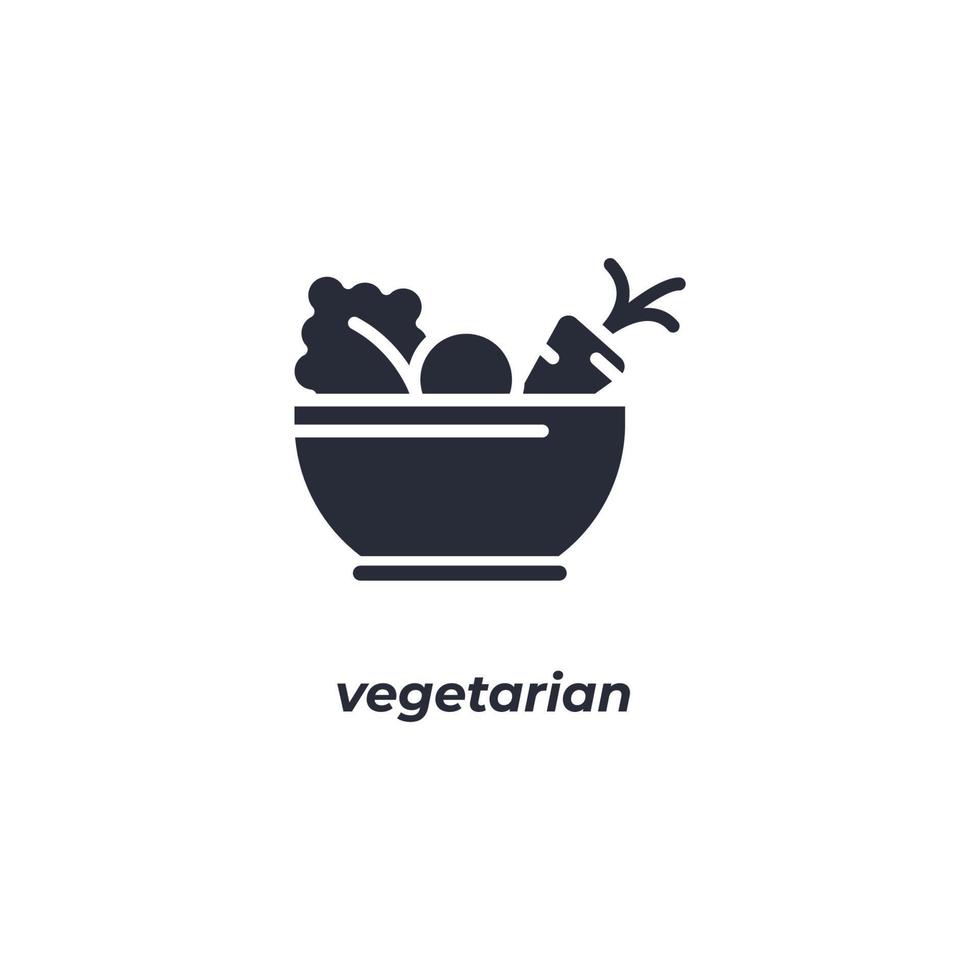 Vector sign vegetarian symbol is isolated on a white background. icon color editable.