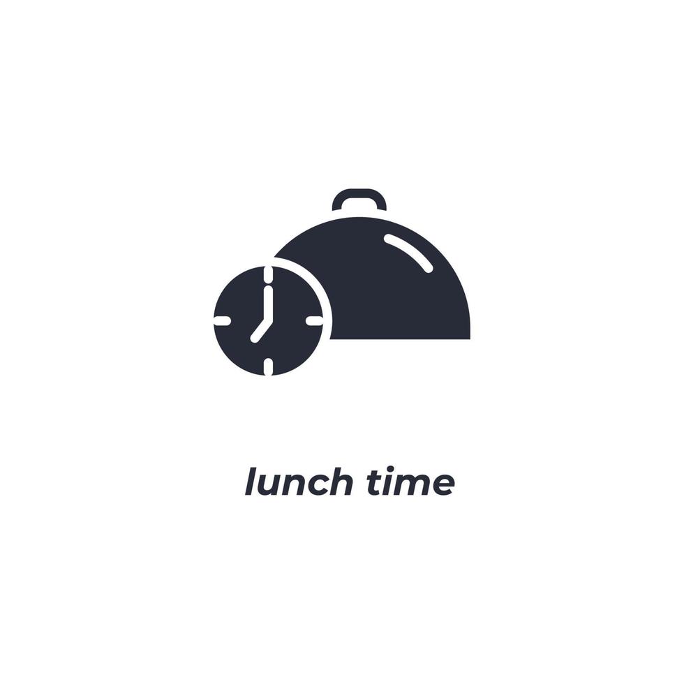 el símbolo de la hora del almuerzo de signo vectorial está aislado en un fondo blanco. color de icono editable. vector
