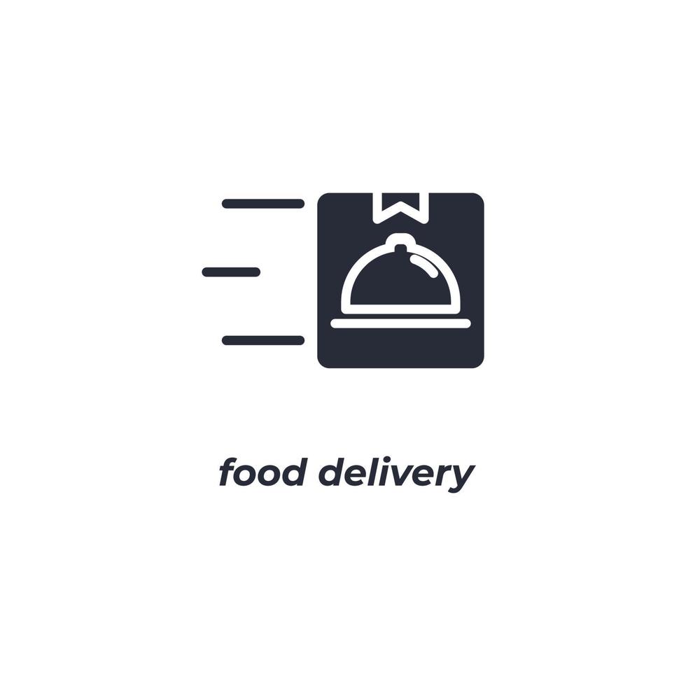 Vector sign food delivery symbol is isolated on a white background. icon color editable.