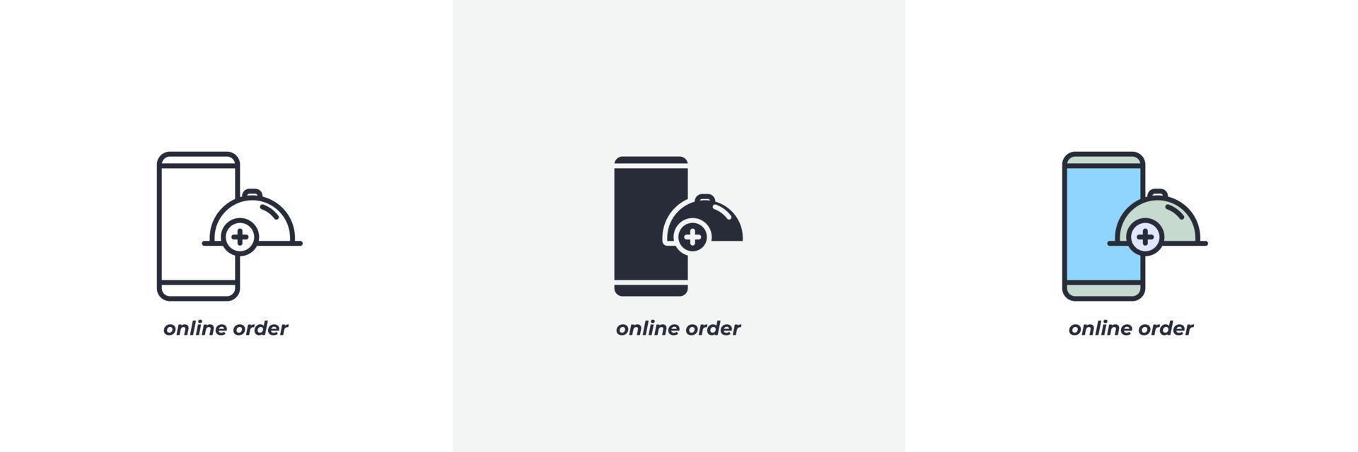 online order icon. Line, solid and filled outline colorful version, outline and filled vector sign. Idea Symbol, logo illustration. Vector graphics