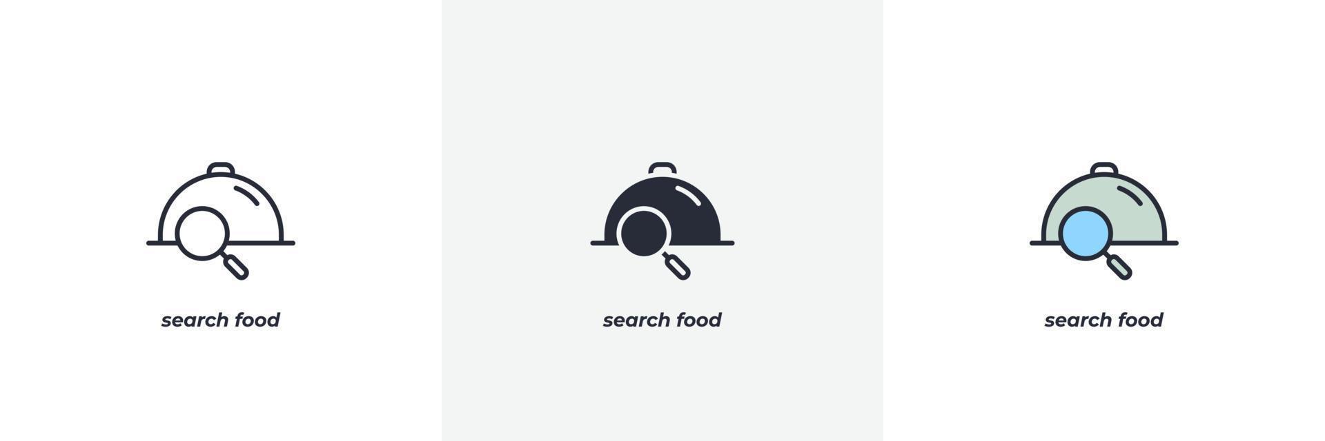 search food icon. Line, solid and filled outline colorful version, outline and filled vector sign. Idea Symbol, logo illustration. Vector graphics