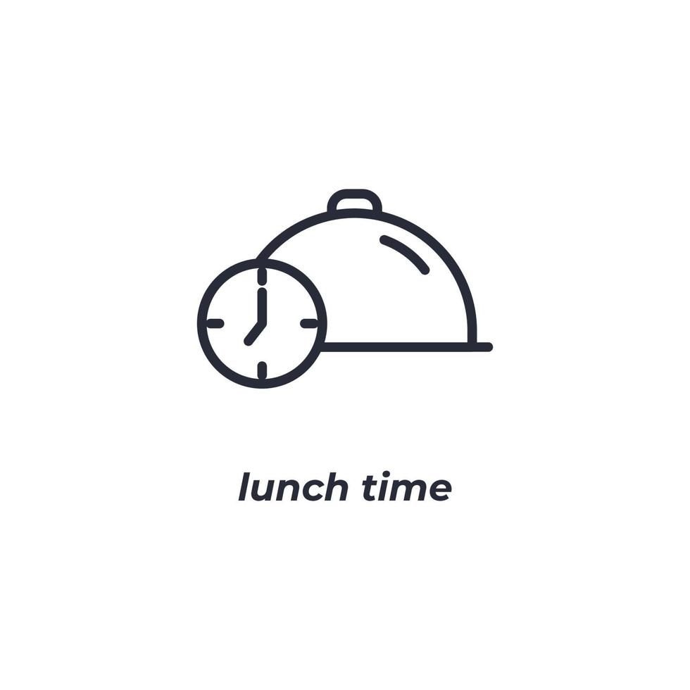 Vector sign lunch time symbol is isolated on a white background. icon