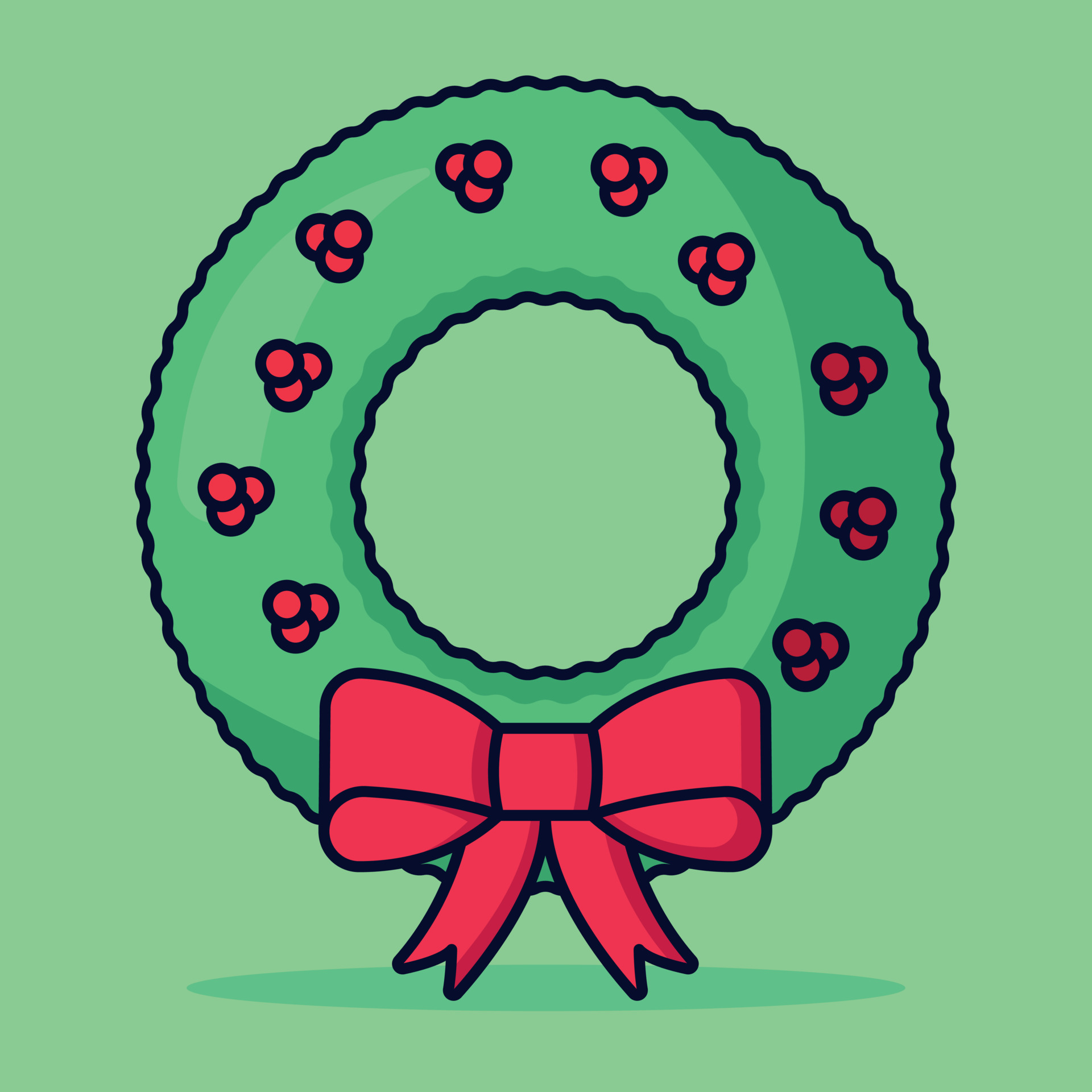 Christmas Holly Wreath 16257499 Vector Art at Vecteezy