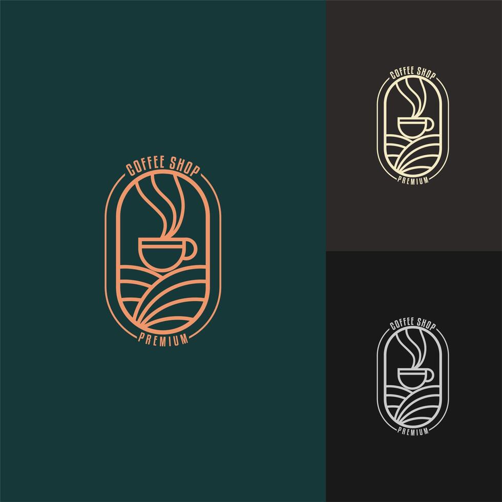 Simple minimalist logo template for coffee shops. with line art, clean