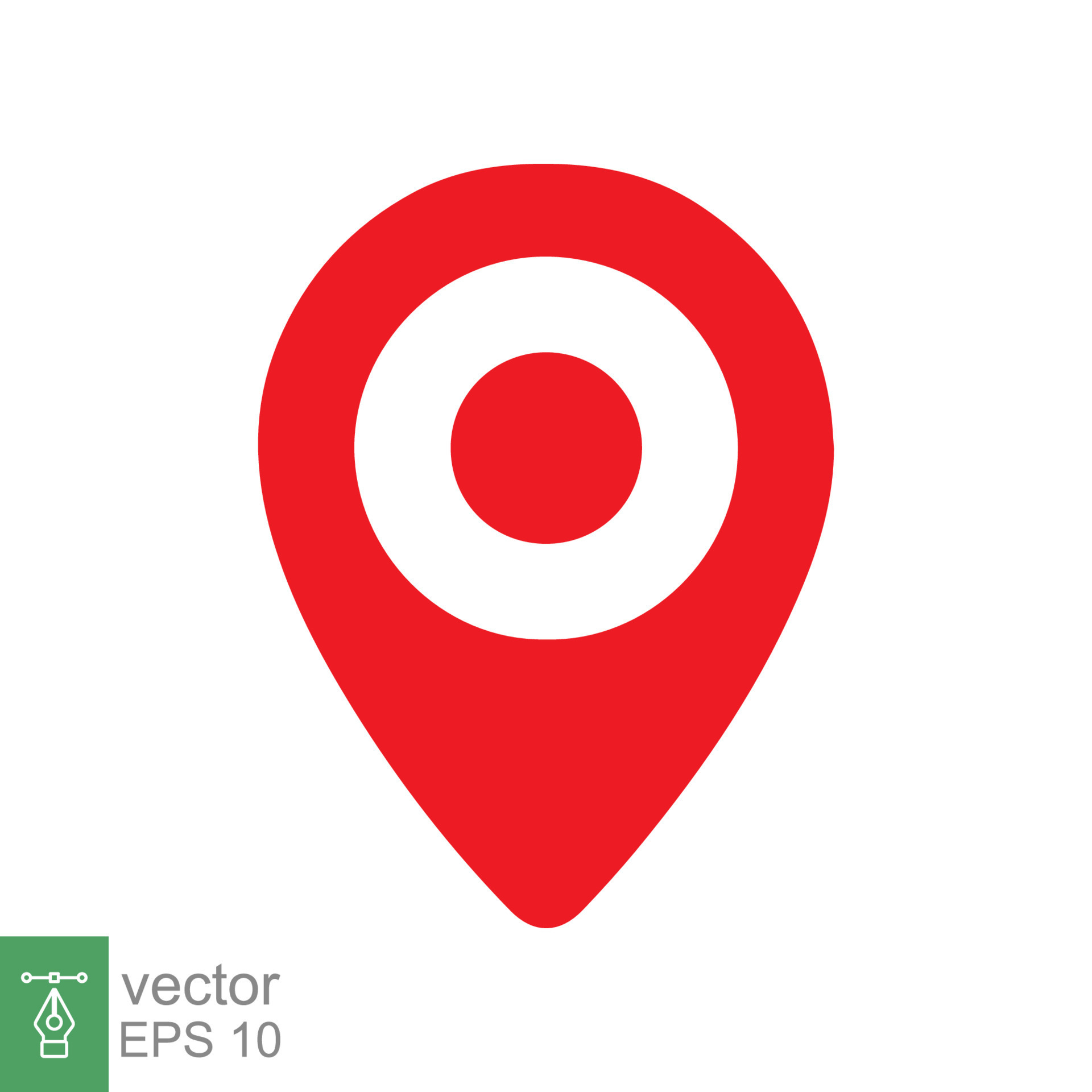 Location pin icon. Simple flat style. Red map point, place marker