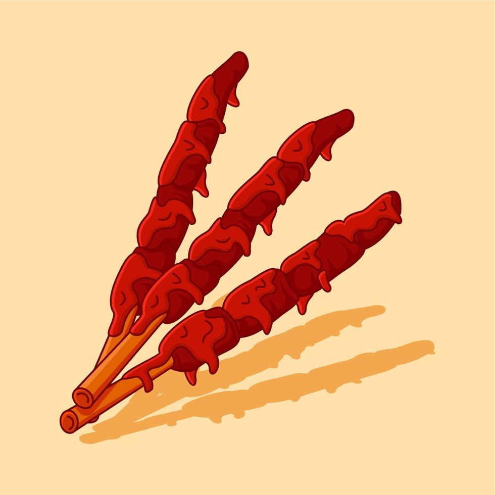 mutton satay, suitable for social media elements vector