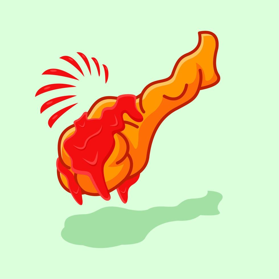 spicy sauce fried chicken, suitable for the needs of social media post elements vector