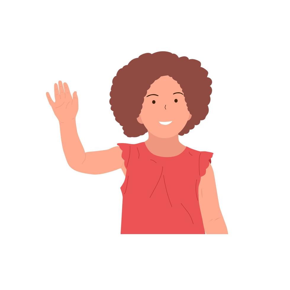 illustration of people waving in greeting vector