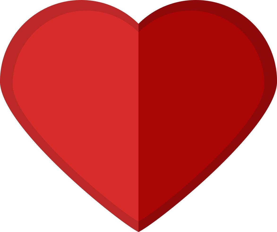 Red color heart, vector. vector