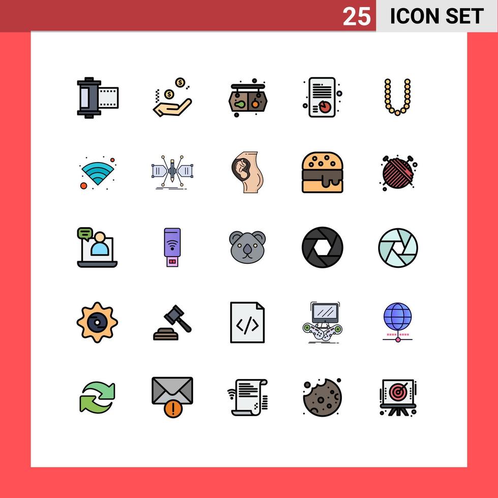 Set of 25 Modern UI Icons Symbols Signs for beauty strategic shopping report growth Editable Vector Design Elements