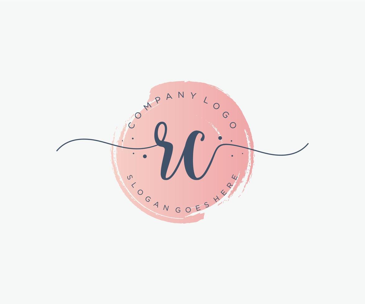 Initial RC feminine logo. Usable for Nature, Salon, Spa, Cosmetic and Beauty Logos. Flat Vector Logo Design Template Element.