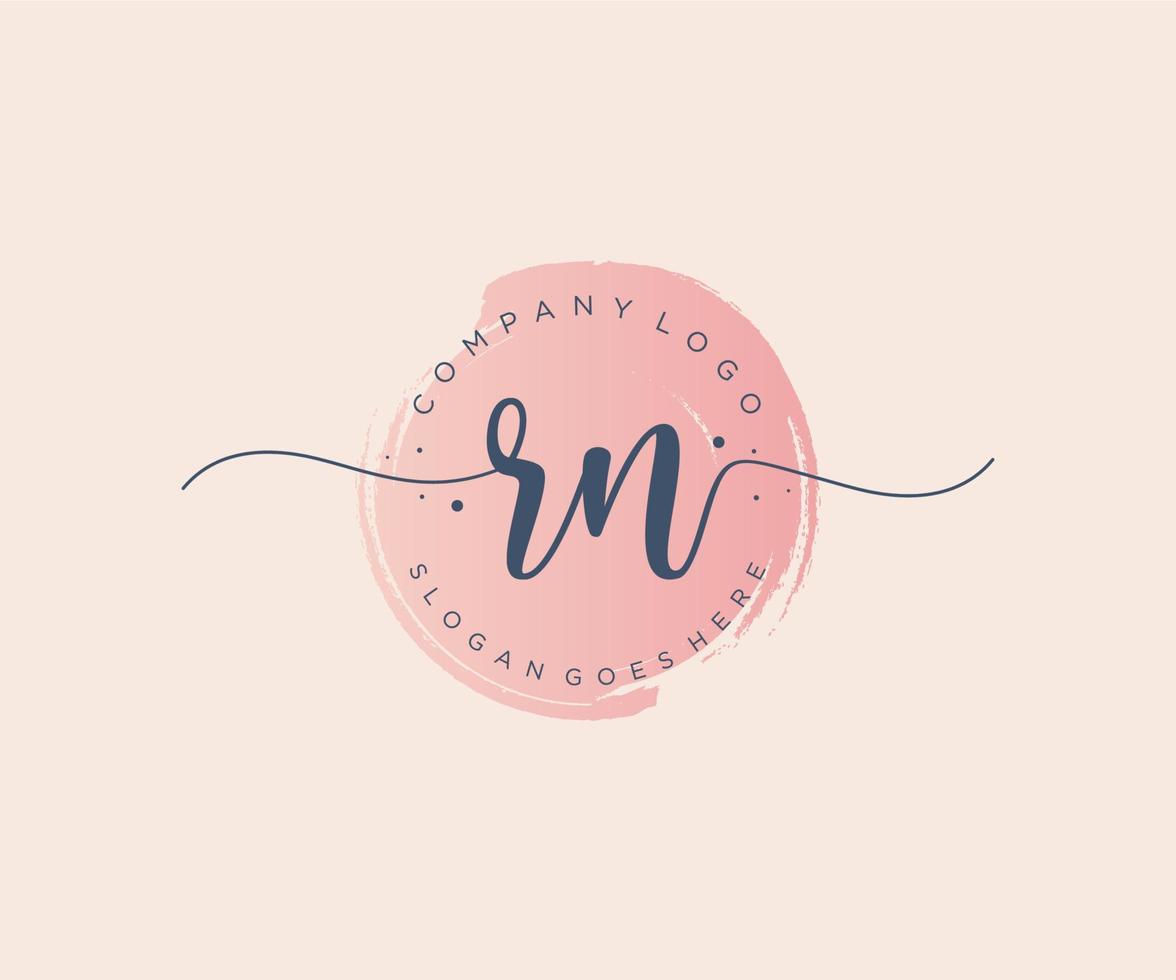 Initial RN feminine logo. Usable for Nature, Salon, Spa, Cosmetic and Beauty Logos. Flat Vector Logo Design Template Element.