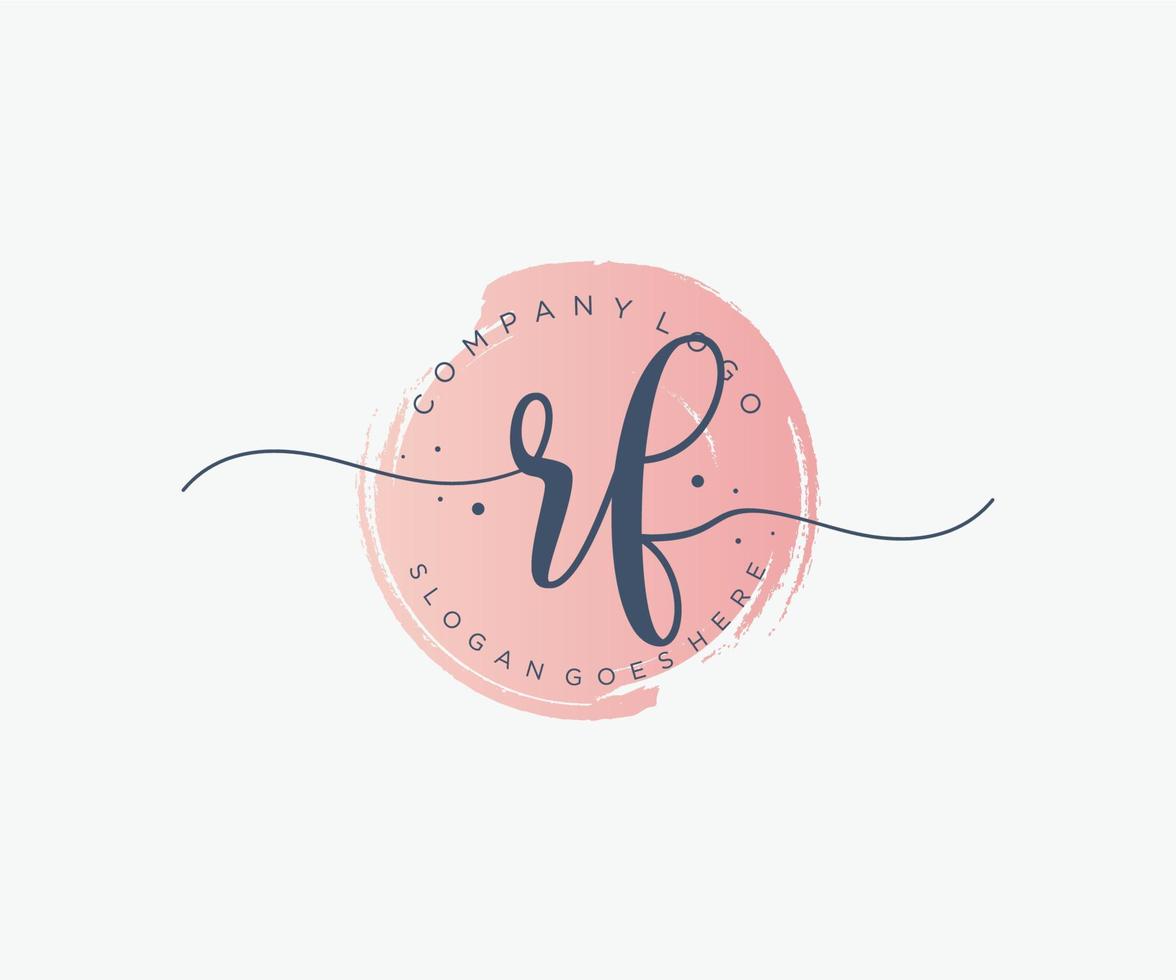 Initial RF feminine logo. Usable for Nature, Salon, Spa, Cosmetic and Beauty Logos. Flat Vector Logo Design Template Element.