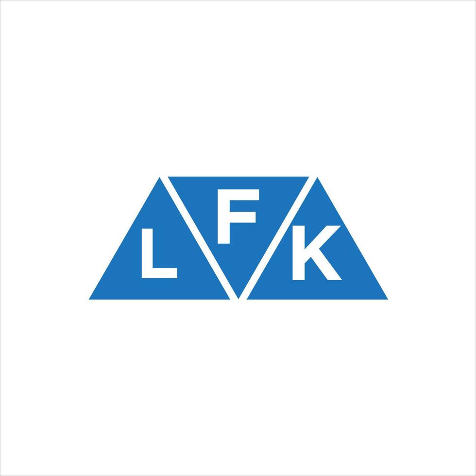 diseño de logotipo en forma de triángulo flk sobre fondo blanco. concepto de logotipo de letra de iniciales creativas flk. vector