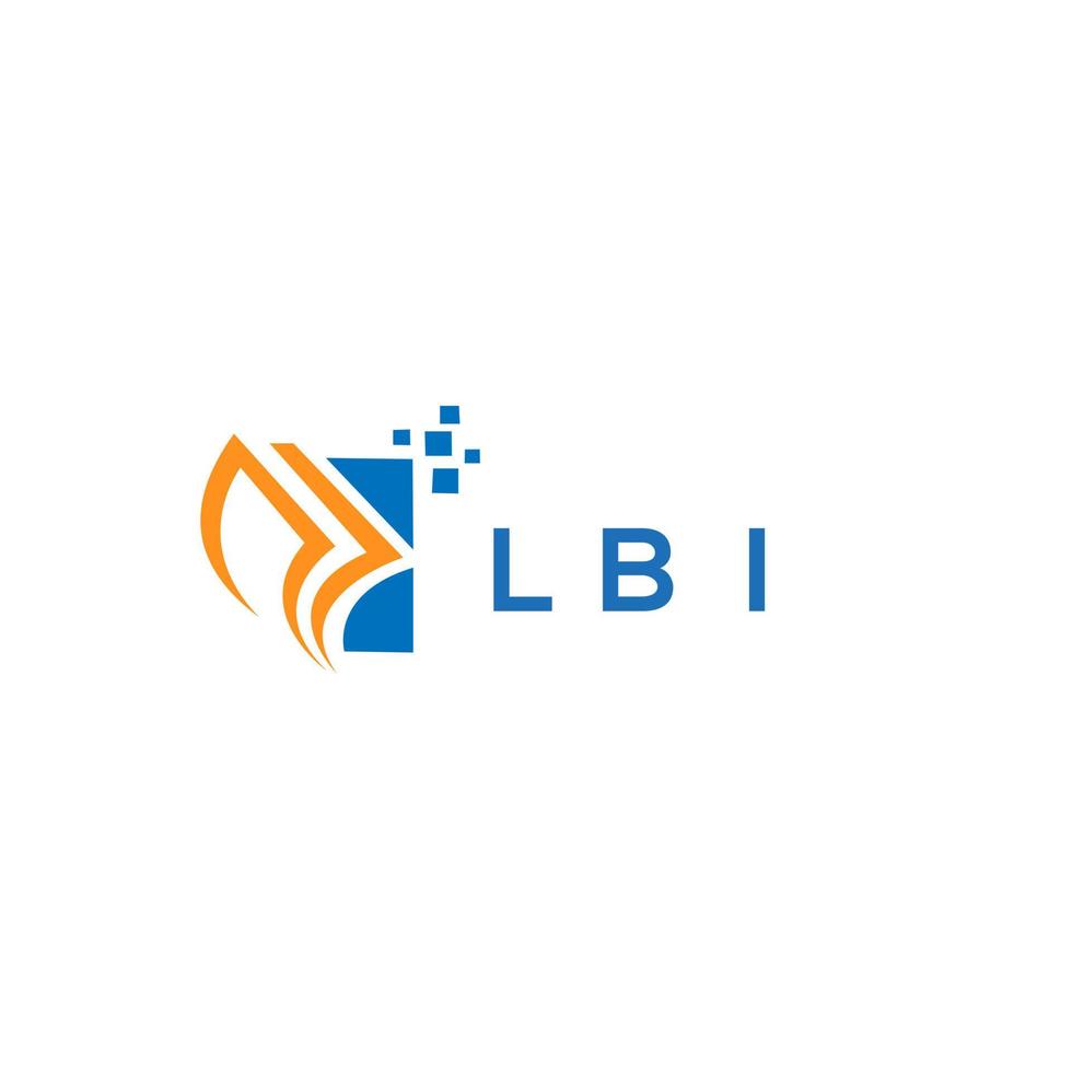 diseño de logotipo de contabilidad de reparación de crédito lbi sobre fondo blanco. lbi creative iniciales gráfico de crecimiento letra logo concepto. diseño del logotipo de finanzas empresariales lbi. vector