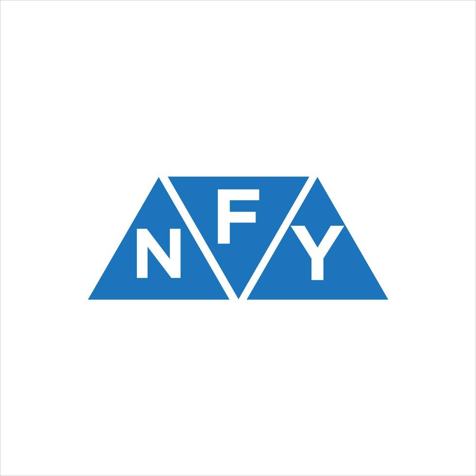 diseño de logotipo en forma de triángulo fny sobre fondo blanco. concepto creativo del logotipo de la letra de las iniciales fny. vector