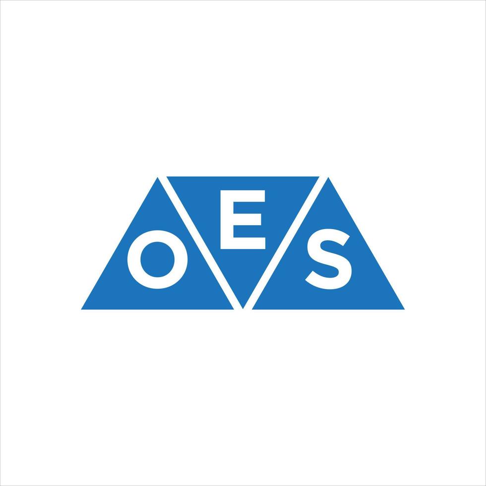 diseño de logotipo en forma de triángulo eos sobre fondo blanco. concepto de logotipo de letra inicial creativa eos. vector