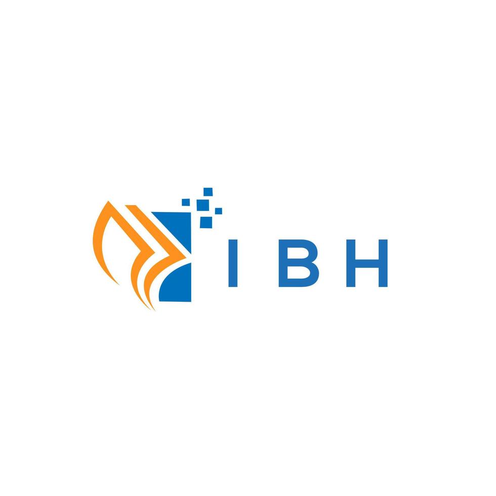 IBH credit repair accounting logo design on white background. IBH creative initials Growth graph letter logo concept. IBH business finance logo design. vector