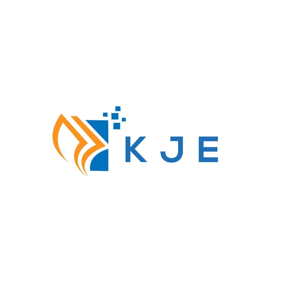 KJE credit repair accounting logo design on white background. KJE creative initials Growth graph letter logo concept. KJE business finance logo design. vector