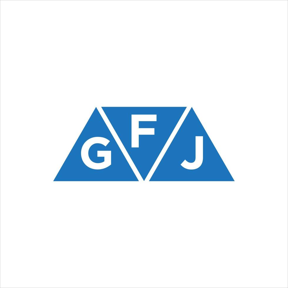 diseño de logotipo en forma de triángulo fgj sobre fondo blanco. concepto de logotipo de letra de iniciales creativas fgj. vector