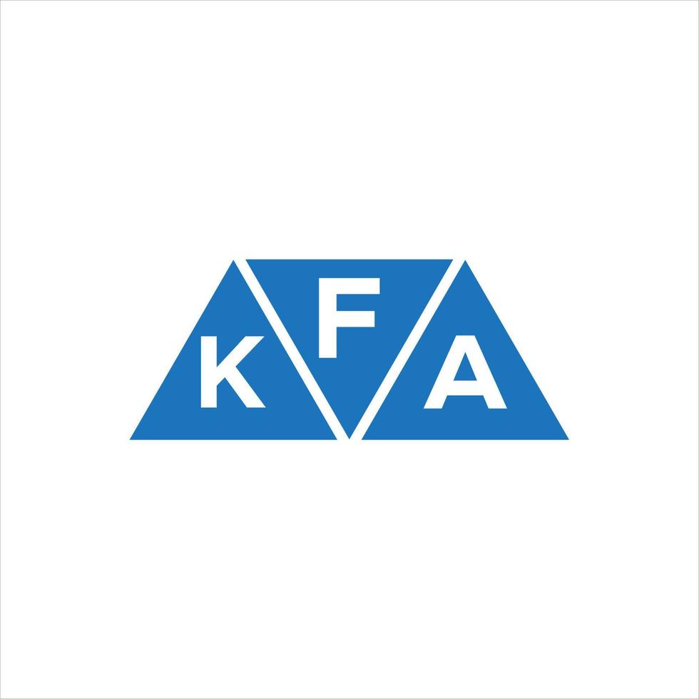 diseño de logotipo en forma de triángulo fka sobre fondo blanco. concepto de logotipo de letra de iniciales creativas fka. vector