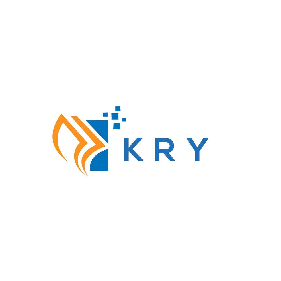 diseño de logotipo de contabilidad de reparación de crédito kry sobre fondo blanco. kry creative iniciales gráfico de crecimiento letra logo concepto. diseño del logotipo de finanzas empresariales kry. vector