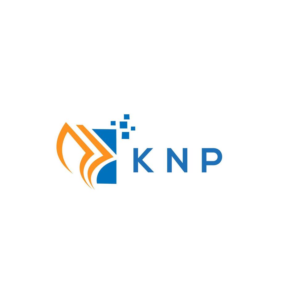 diseño de logotipo de contabilidad de reparación de crédito knp sobre fondo blanco. knp creativo iniciales gráfico de crecimiento letra logo concepto. diseño del logotipo de finanzas empresariales knp. vector