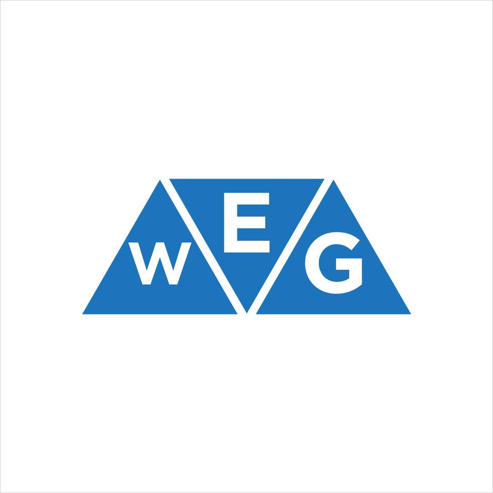 diseño de logotipo en forma de triángulo ewg sobre fondo blanco. concepto de logotipo de letra de iniciales creativas ewg. vector