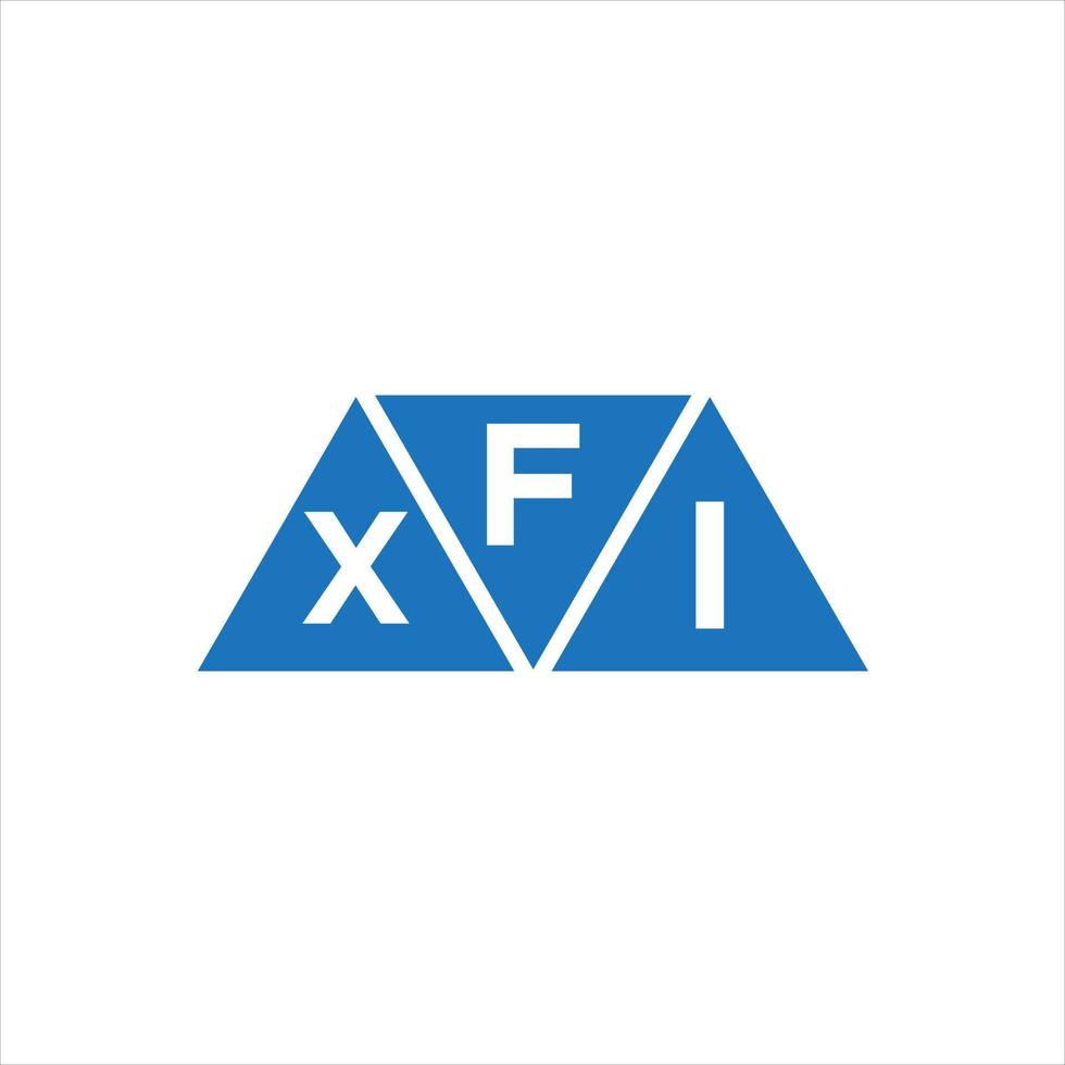 diseño de logotipo en forma de triángulo fxi sobre fondo blanco. concepto de logotipo de letra de iniciales creativas fxi. vector