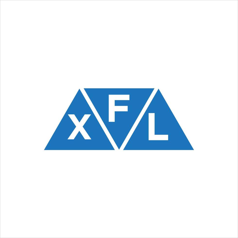 diseño de logotipo en forma de triángulo fxl sobre fondo blanco. concepto de logotipo de letra de iniciales creativas fxl. vector