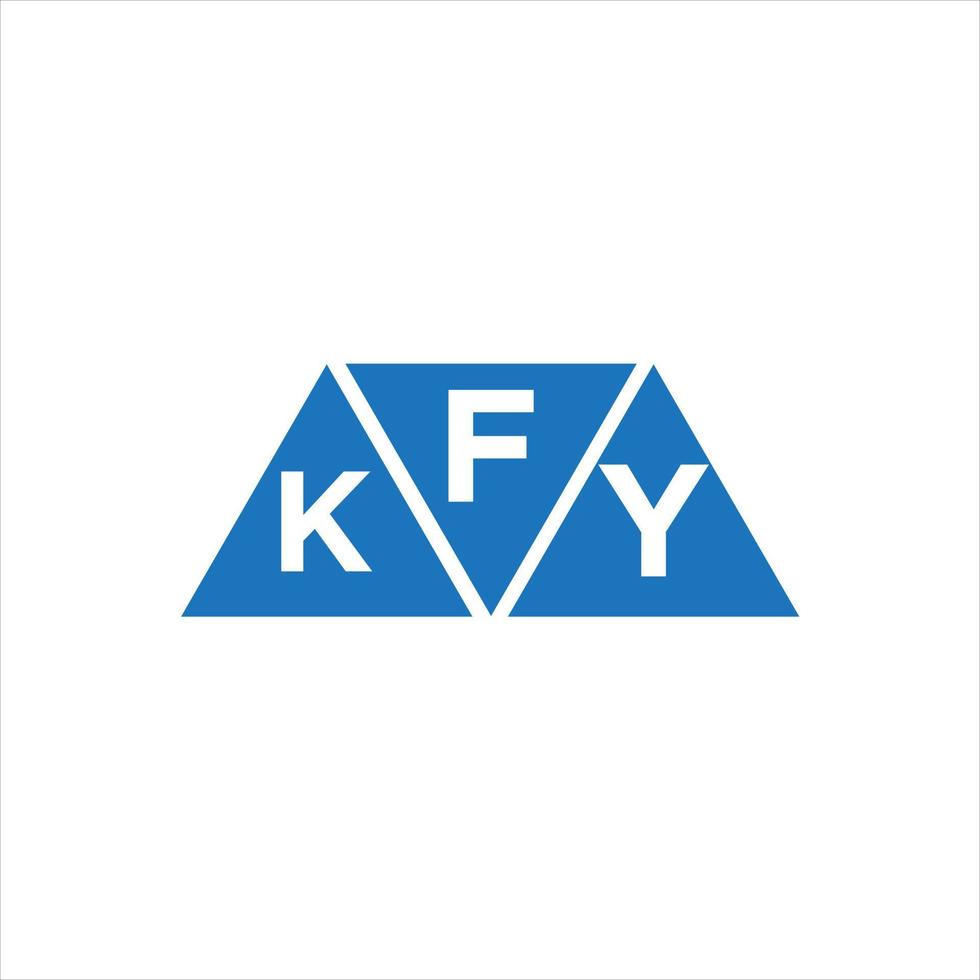 diseño de logotipo en forma de triángulo fky sobre fondo blanco. concepto de logotipo de letra de iniciales creativas fky. vector