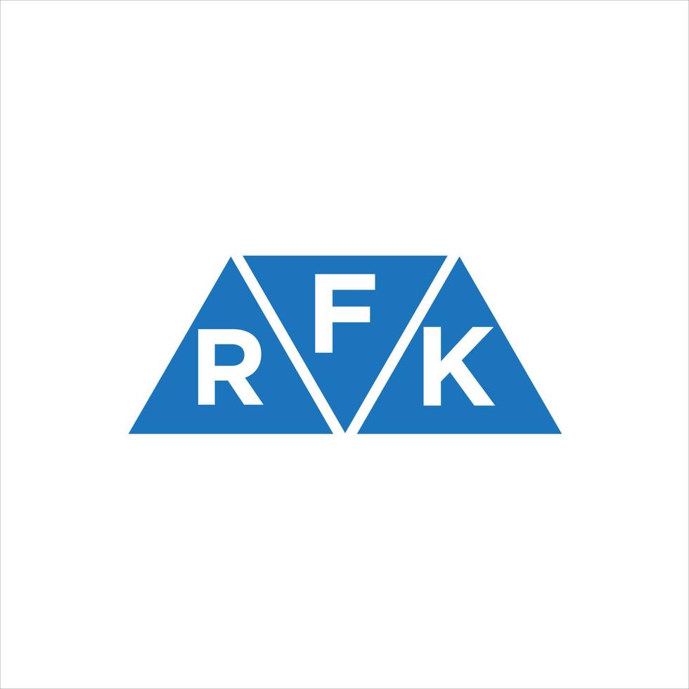 diseño de logotipo en forma de triángulo frk sobre fondo blanco. concepto de logotipo de letra de iniciales creativas de frk. vector